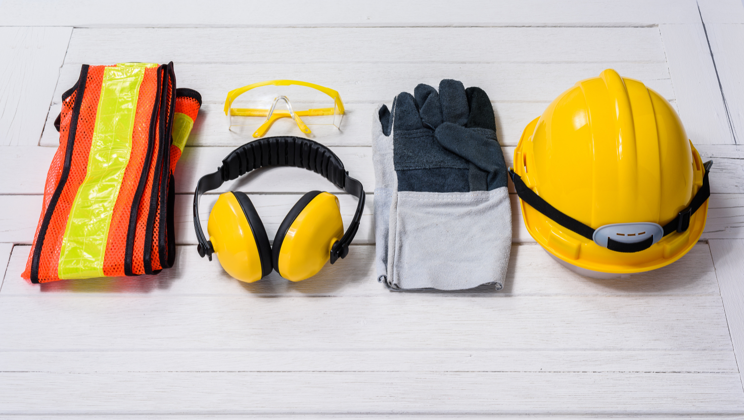 Personal Protective Equipment (PPE) on a table